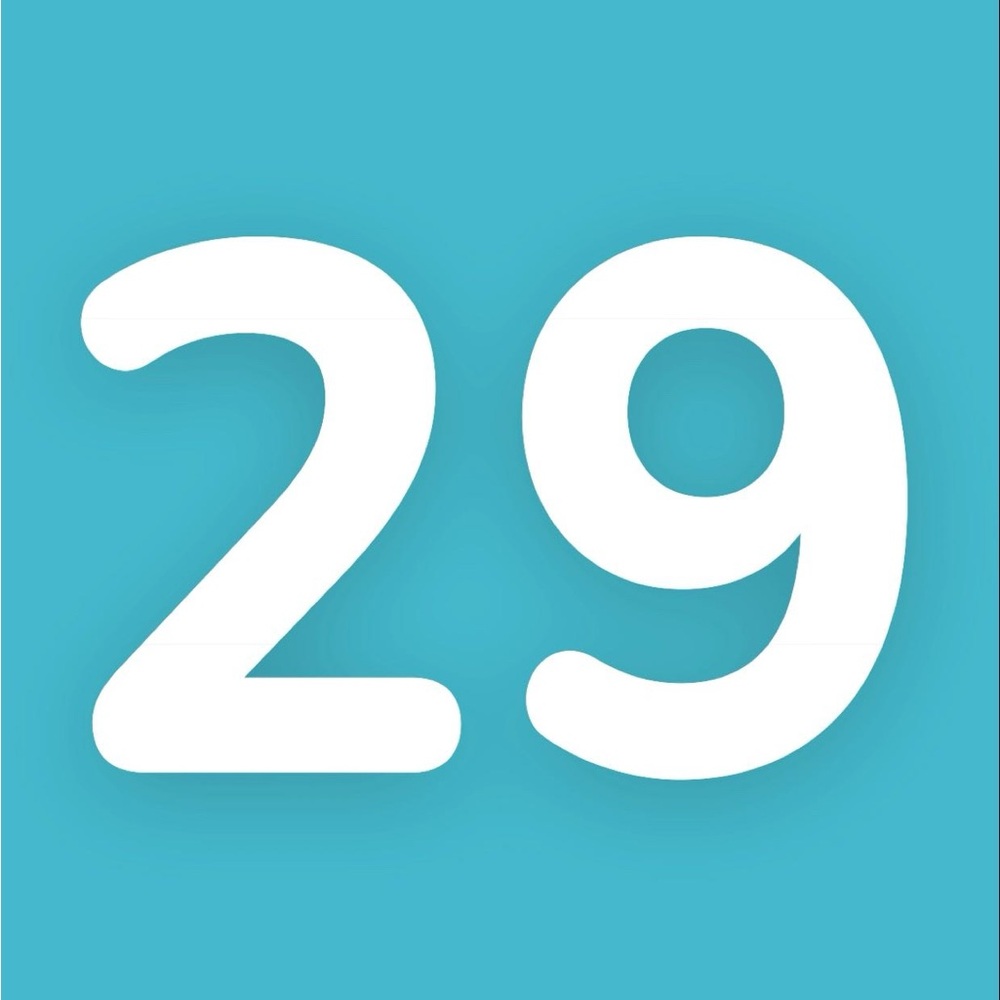 Blue and White Number 29 Graphic